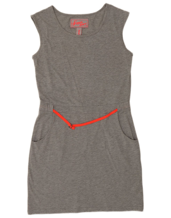 Superdry Damen Ärmelloses Etuikleid UK 14 Large Grau Polyester