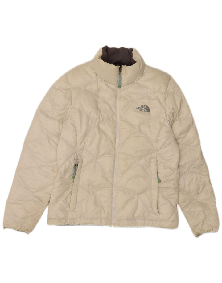 The North Face Damen Wattierte Jacke UK 16 Large Off White Nylon