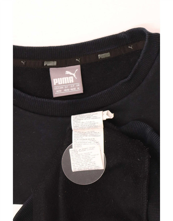 Puma Herren Grafik-Sweatshirt-Pullover aus mittelschwarzer Baumwolle