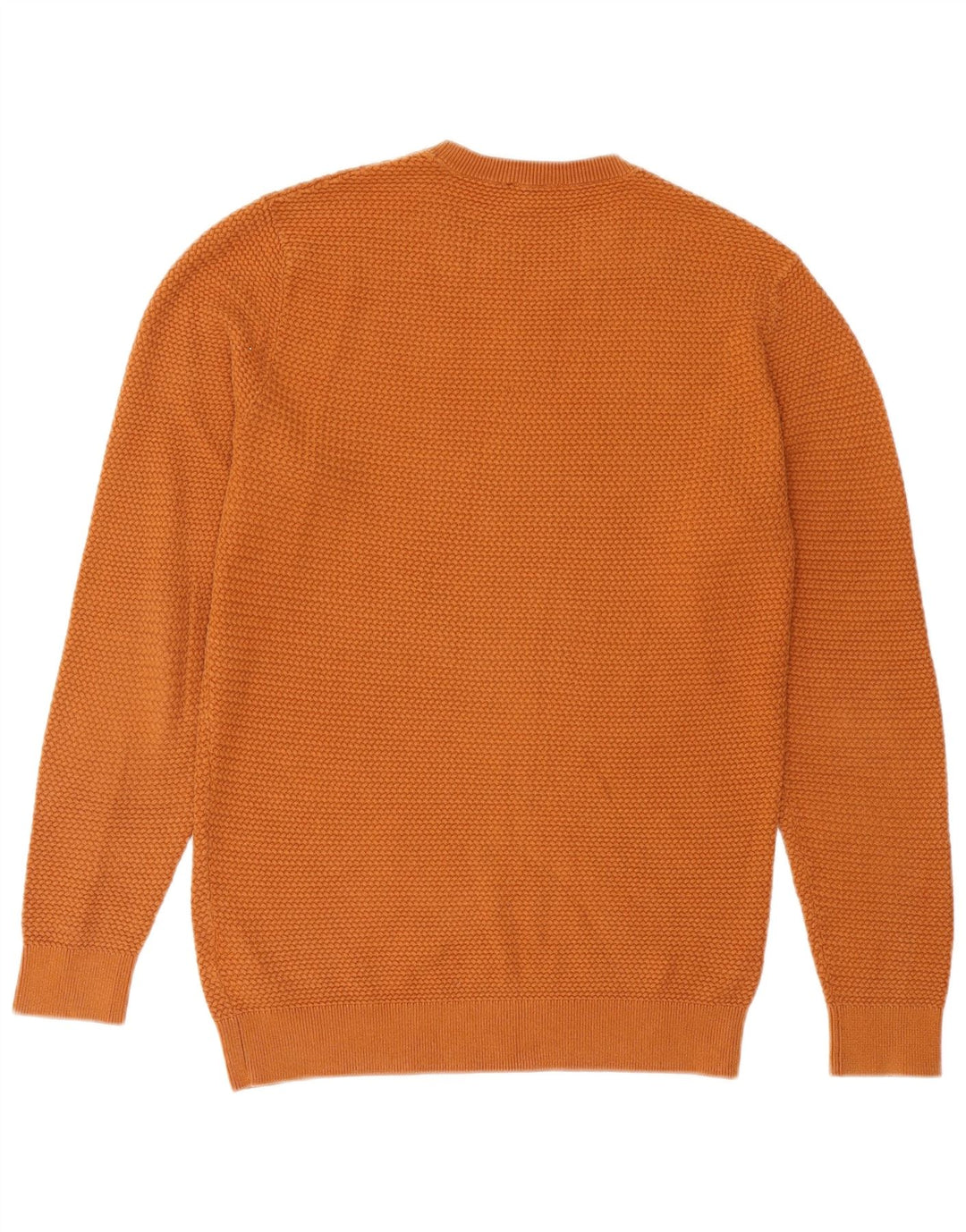 Cos Herren-Pullover mit Rundhalsausschnitt, Größe S, Orange, Baumwolle