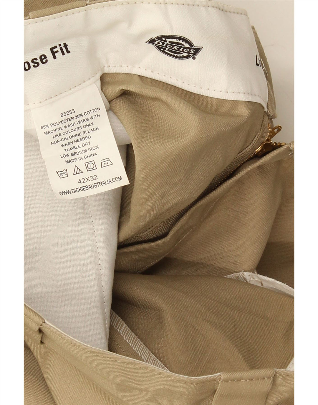 Dickies Herren-Cargohose mit lockerer Passform, W42, L32, beige, Polyester