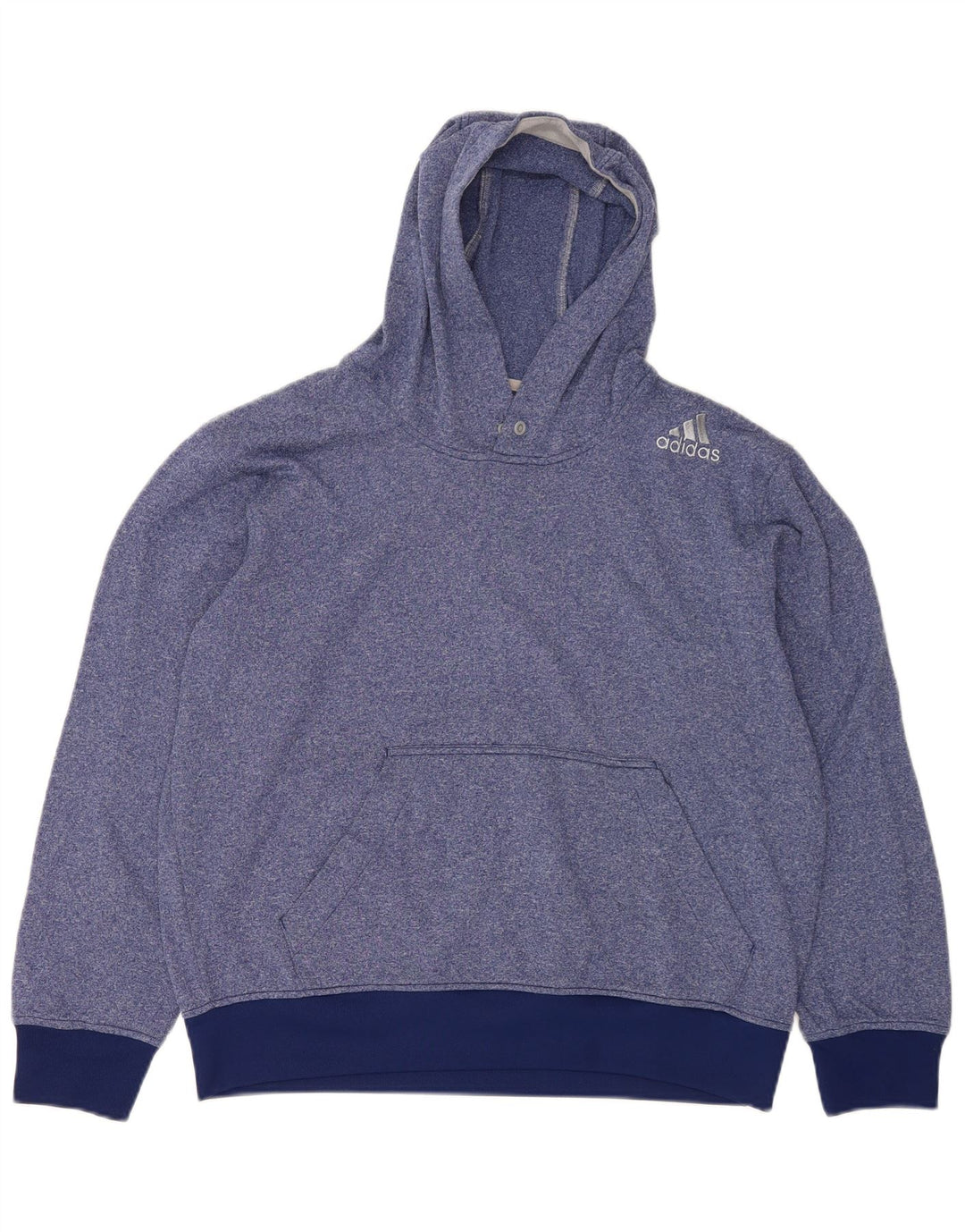 Adidas Herren Climawarm Kapuzenpullover, großes, blau meliertes Polyester