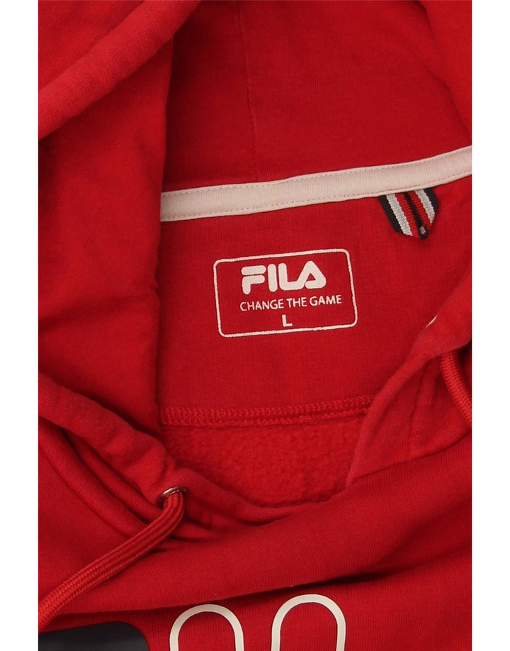 Fila Herren-Kapuzenpullover mit Grafik, groß, aus roter Baumwolle