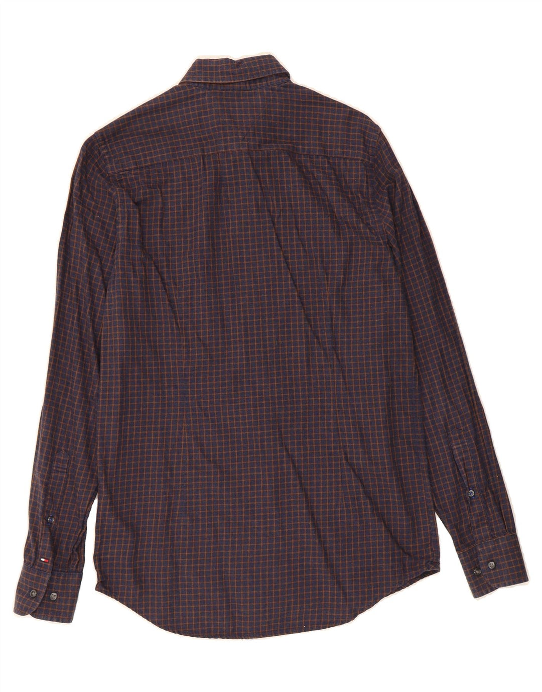 TOMMY HILFIGER Mens Flannel Shirt Small Navy Blue Check Cotton Vintage Tommy Hilfiger and Second-Hand Tommy Hilfiger from Messina Hembry 