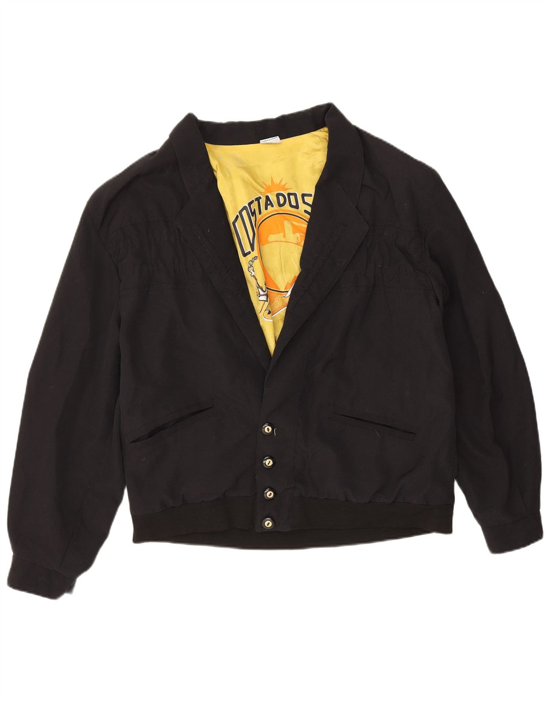 Vintage Herren Bomberjacke Große schwarze Baumwolle
