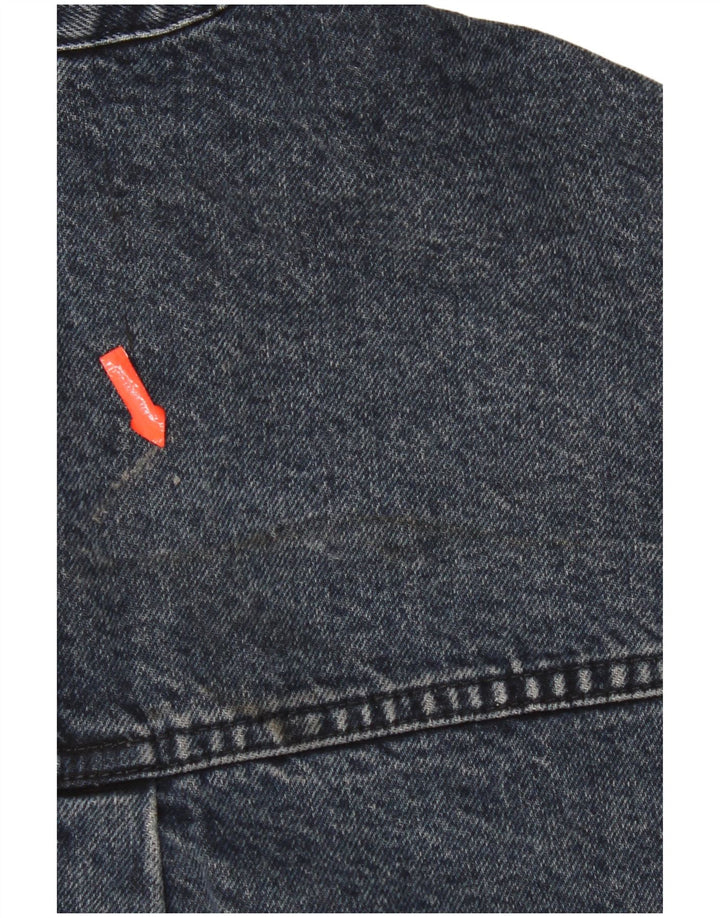 Zara Damen Crop Übergroße Jeansjacke UK 14 Mittelmarineblaue Baumwolle