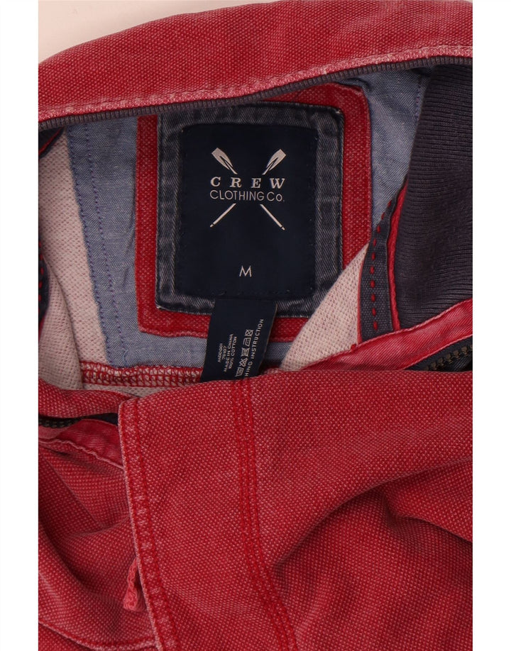 Crew Clothing Herren-Sweatshirt mit Reißverschluss am Hals, mittelrote Baumwolle
