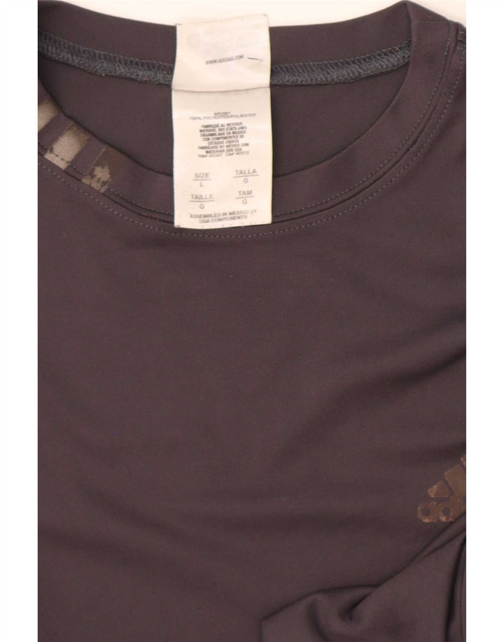 Adidas Herren T-Shirt Top Large Grau Polyester