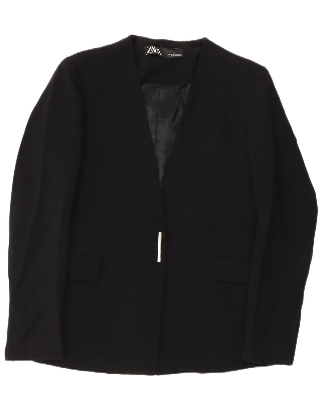 Zara Damen Blazer Jacke UK 12 Medium Schwarz