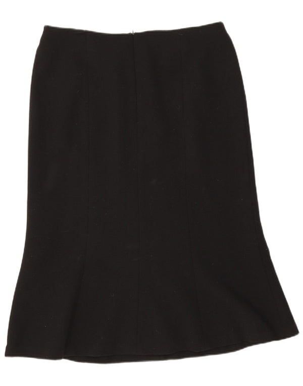 Hobbs Damen Trompetenrock UK 14 Medium W31 Schwarze Schurwolle