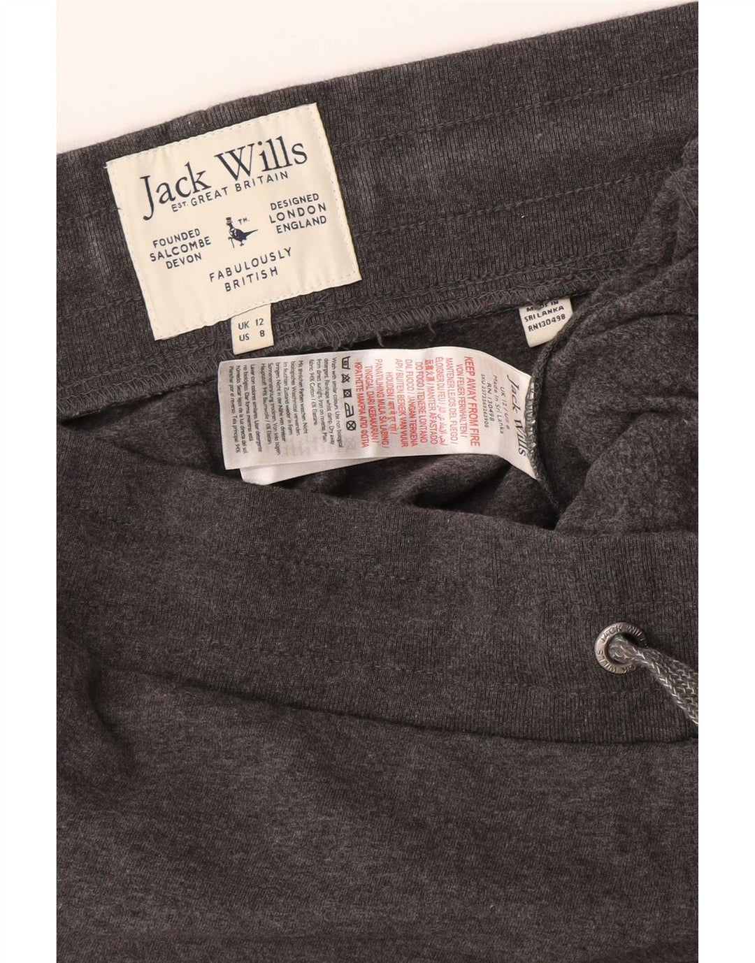 Jack Wills Damen-Trainingshose mit Grafik, Jogginghose, UK 12, Mittelgrau