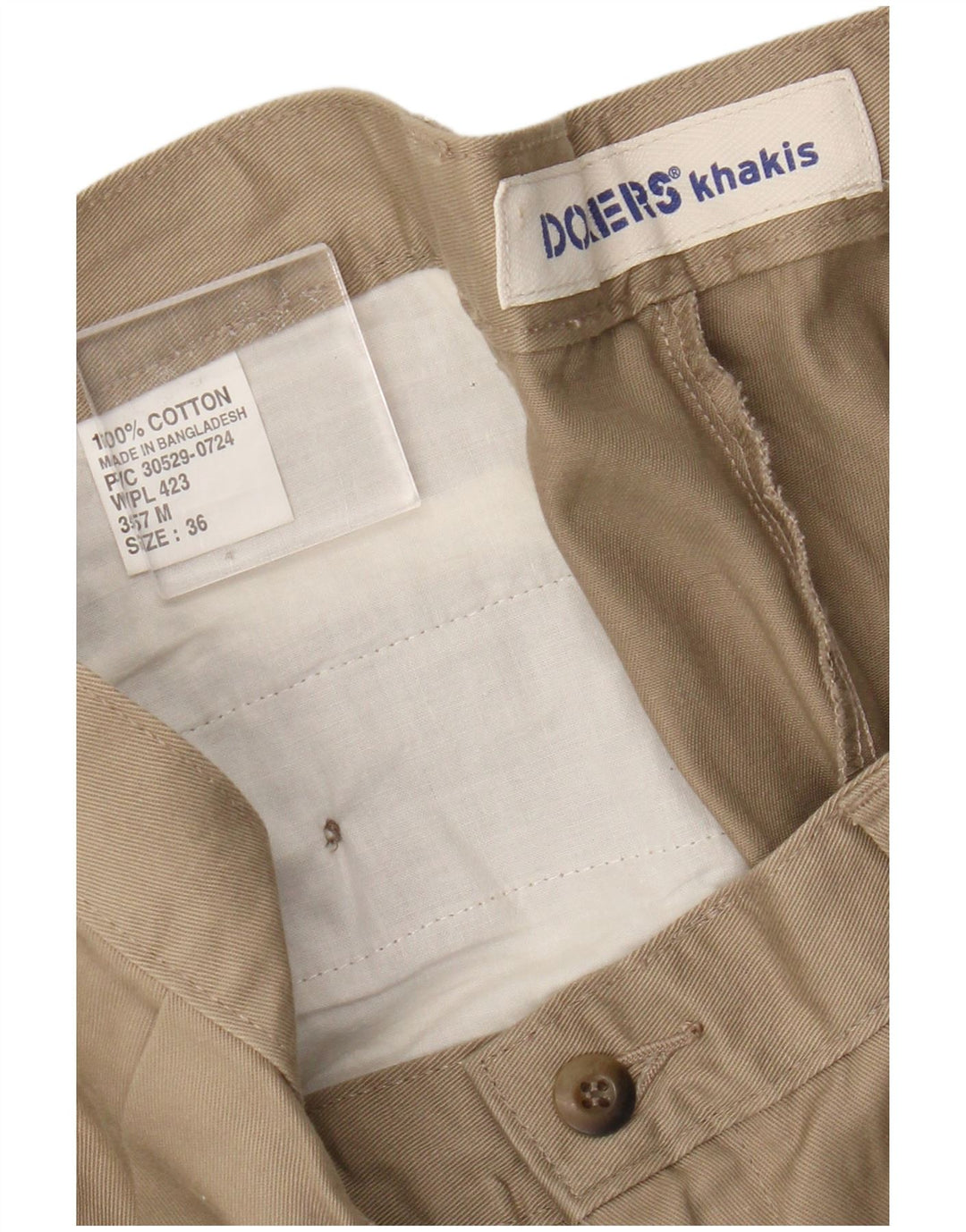 DOCKERS Herren Khakis Pegged Chino Shorts W36 Large Beige Baumwolle
