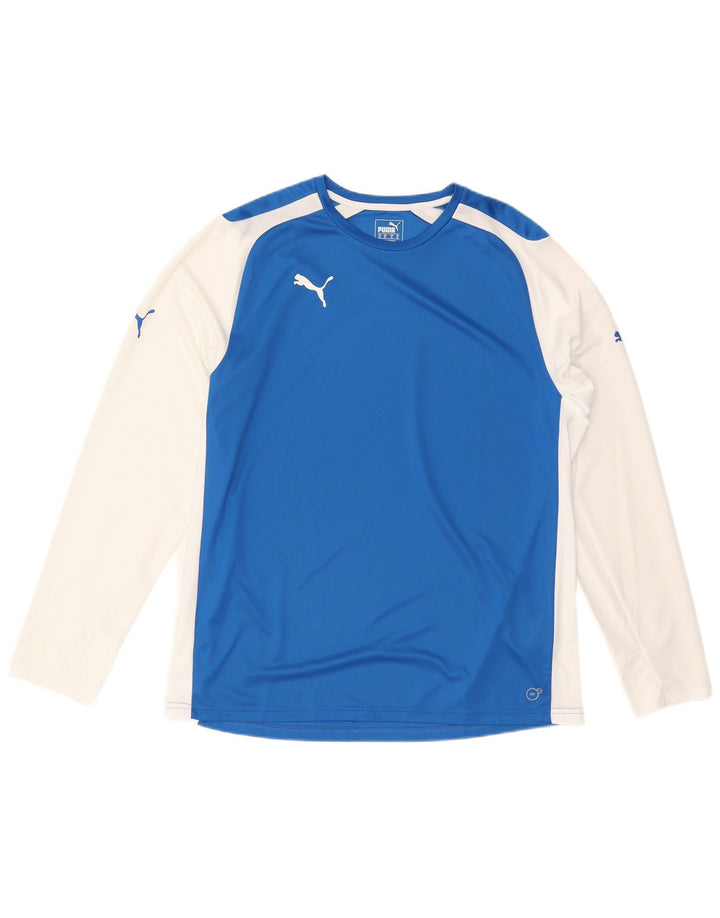 Puma Herren Top Langarm XL Blau Colourblock Polyester