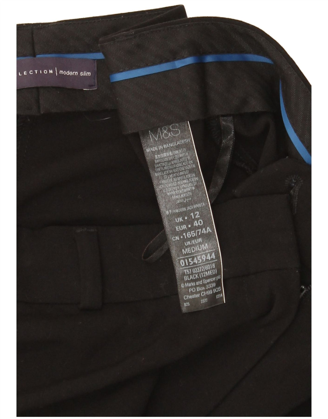 Marks & Spencer Slim Chino-Hose für Damen, UK 12, M, W32, L29, Schwarz
