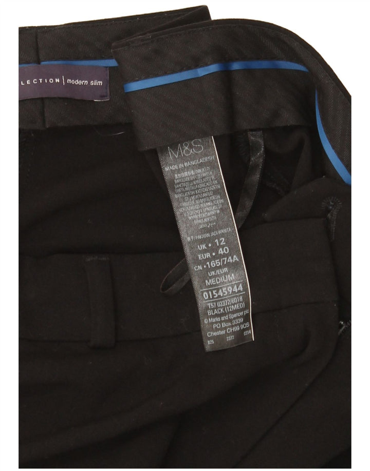 Marks & Spencer Slim Chino-Hose für Damen, UK 12, M, W32, L29, Schwarz