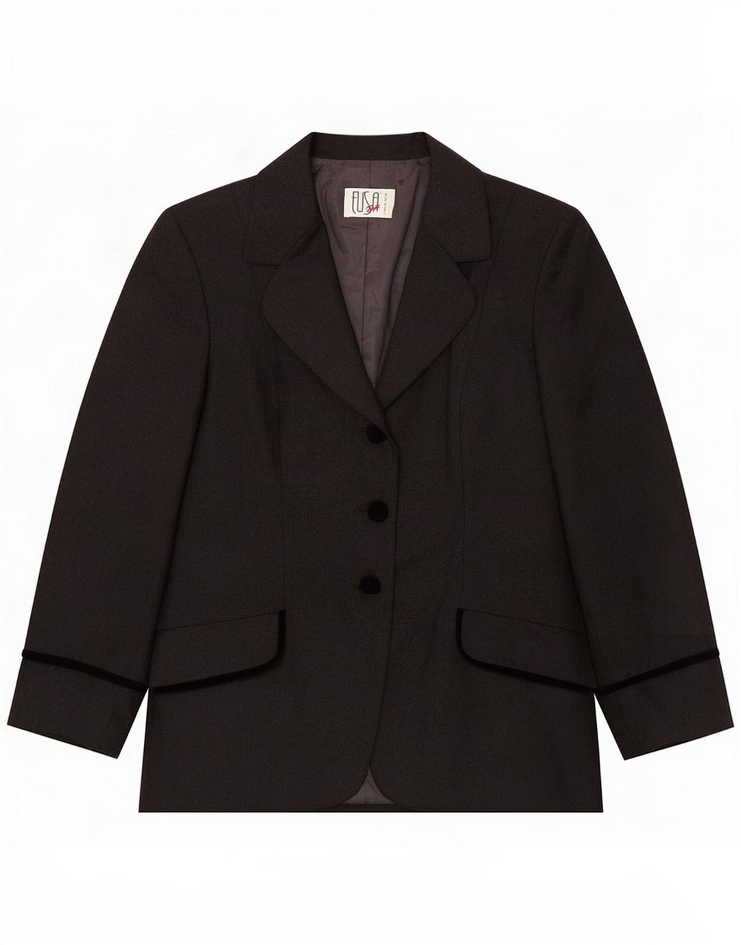 Vintage Damen 3-Knopf-Blazerjacke IT 50 XL Graue Schurwolle
