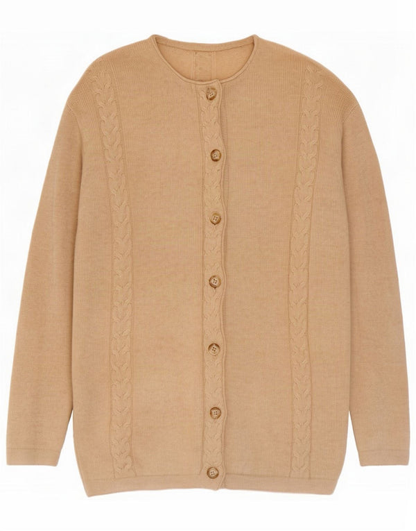 Vintage Damen Strickjacke IT 46 Large Beige Cashmere