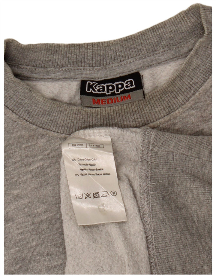 Kappa Herren-Sweatshirt-Pullover aus mittelgrau gefleckter Baumwolle