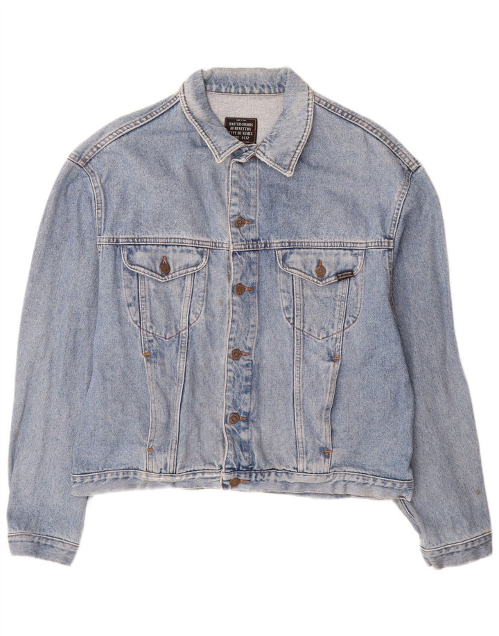 BENETTON Herren Jeansjacke IT 52 XL Blaue Baumwolle