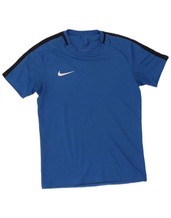 Nike Herren Dri Fit T-Shirt-Oberteil Mittelblaues Colourblock-Polyester