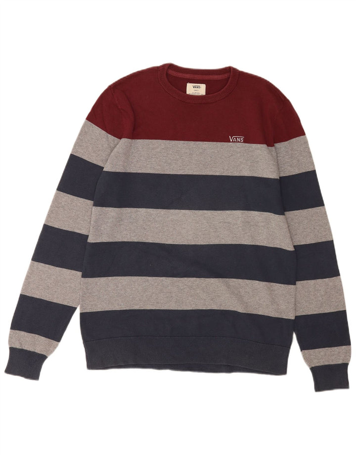 Vans Herren-Pullover mit Rundhalsausschnitt, klein, mehrfarbig, gestreift, Baumwolle