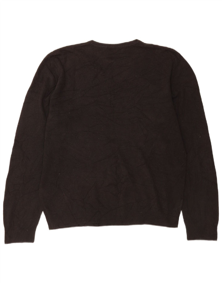 Marks & Spencer Herren Blue Harbor V-Ausschnitt Pullover Pullover Large Schwarz Acryl