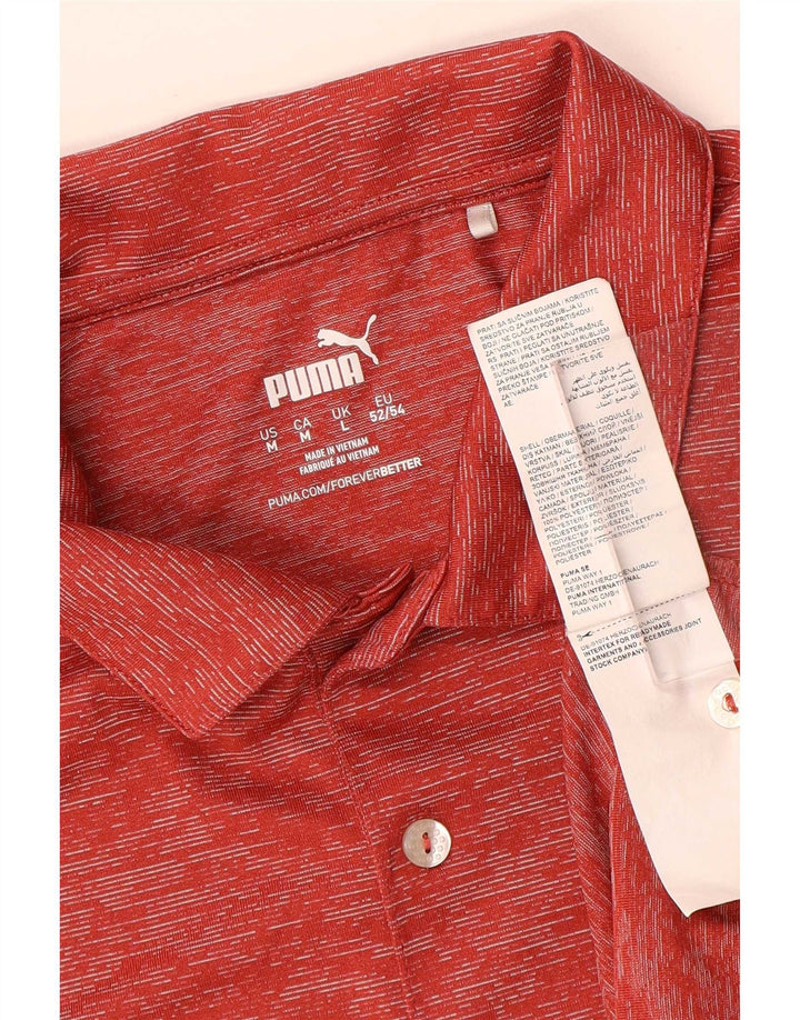 Puma Herren-Poloshirt, großes, rot geflecktes Polyester