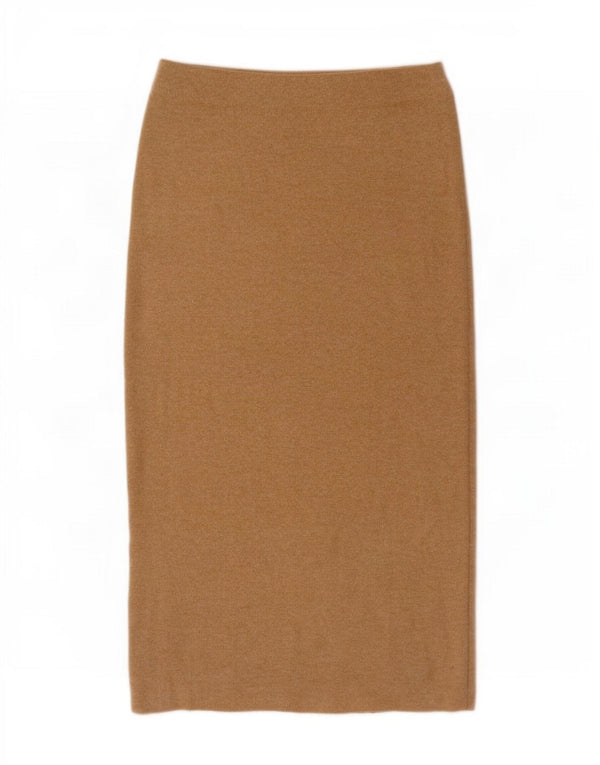 Zara Damen Strick-Midirock, Größe S, W26, Beige, Polyester