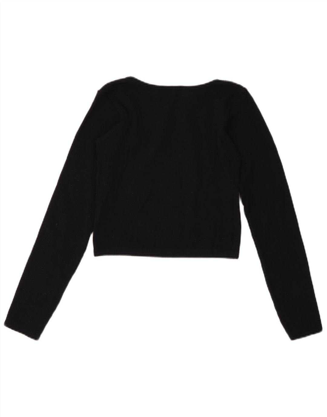 Zara Damen Langarm-Crop-Top UK 16 Large Marineblau