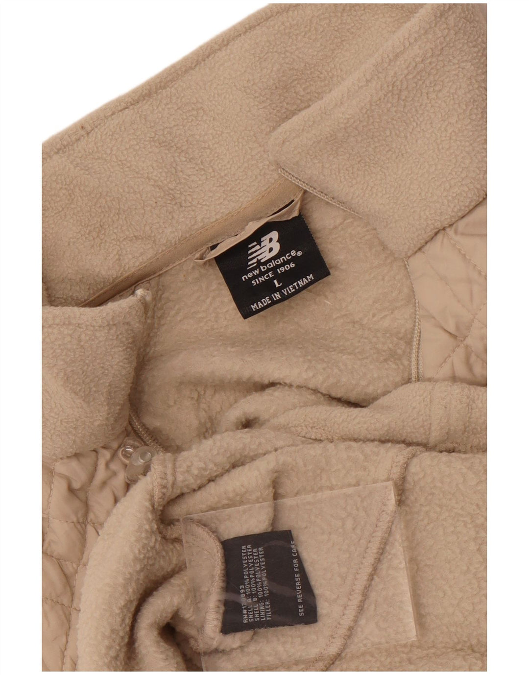 New Balance Damen Fleecejacke UK 16 Large Beige Polyester