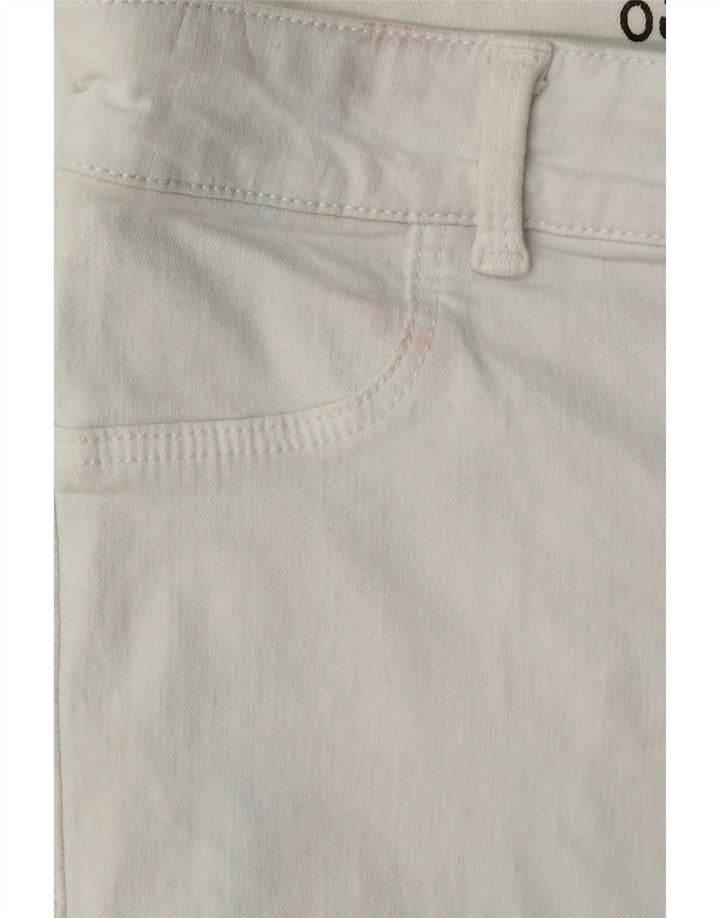 Oasis Damen Jeansshorts UK 12 Medium W28 Weiße Baumwolle