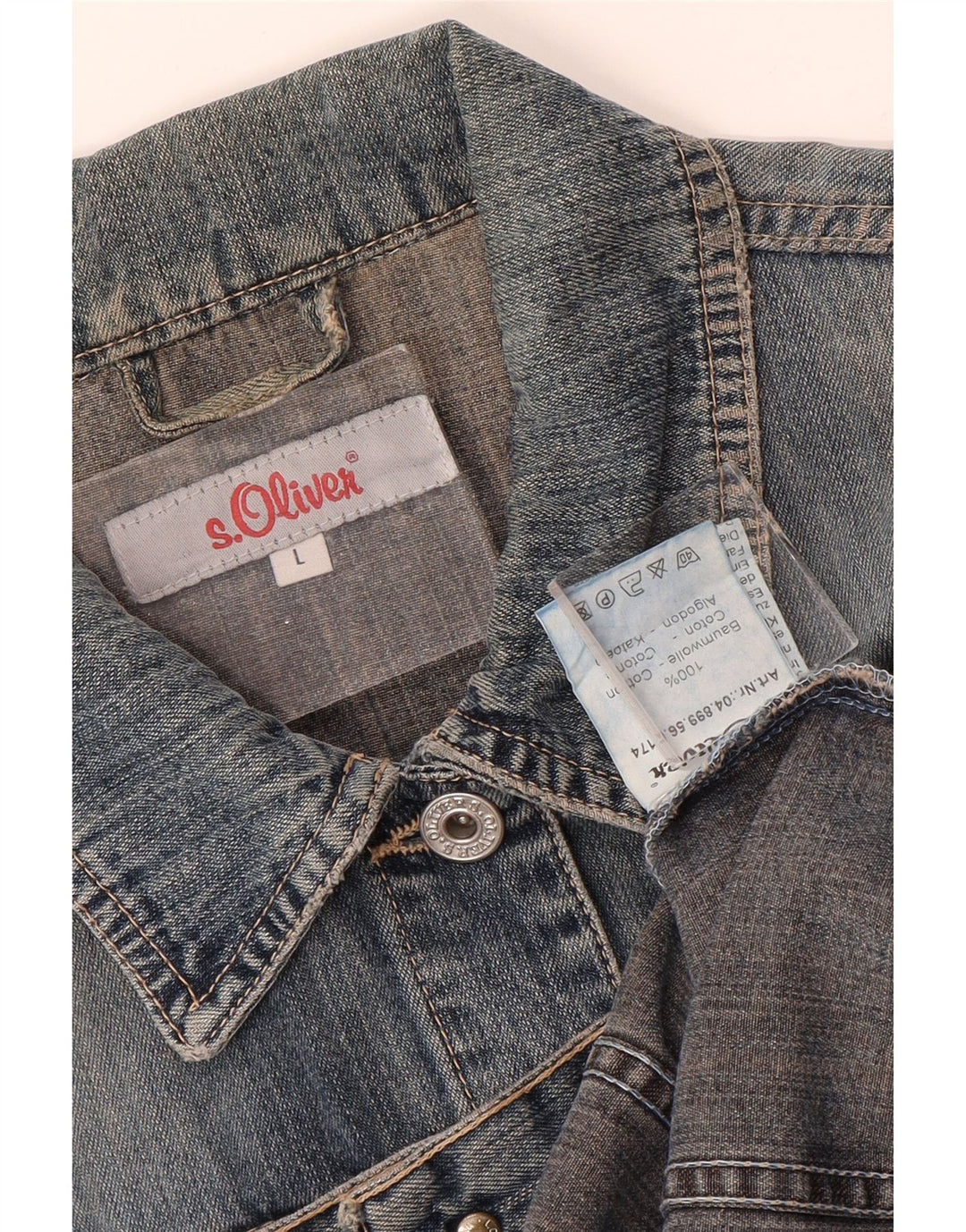 S.OLIVER Womens Denim Jacket UK 14 Large Blue Cotton