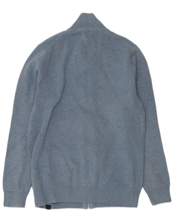 Marks & Spencer Herren-Cardigan mit durchgehendem Reißverschluss, klein, blau, Polyester