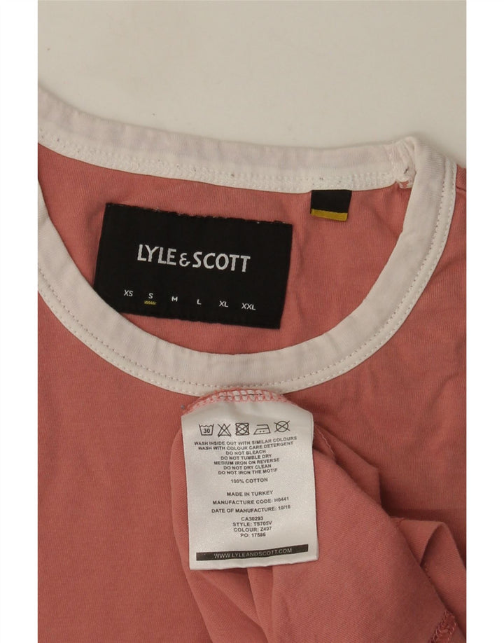 Lyle & Scott Herren T-Shirt Top Small Rosa Baumwolle