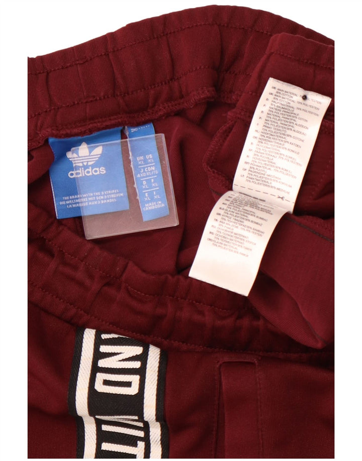 ADIDAS Herren-Trainingshose mit Grafik, XL, Burgunderrot, Farbblock-Polyester