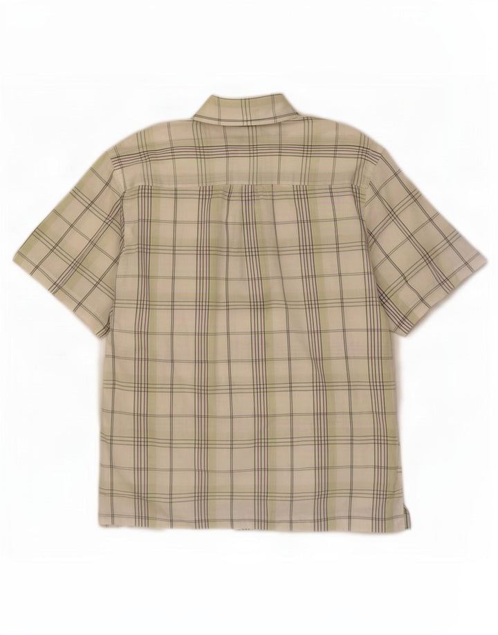 Ben Sherman Herren-Kurzarmhemd, groß, grün kariert, Baumwolle