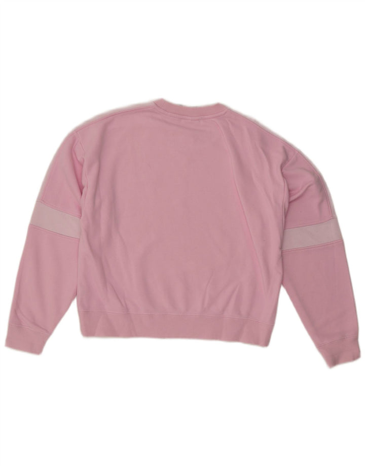 ADIDAS übergroßer Damen-Sweatshirt-Pullover, Gr. 8, klein, rosa, Farbblock
