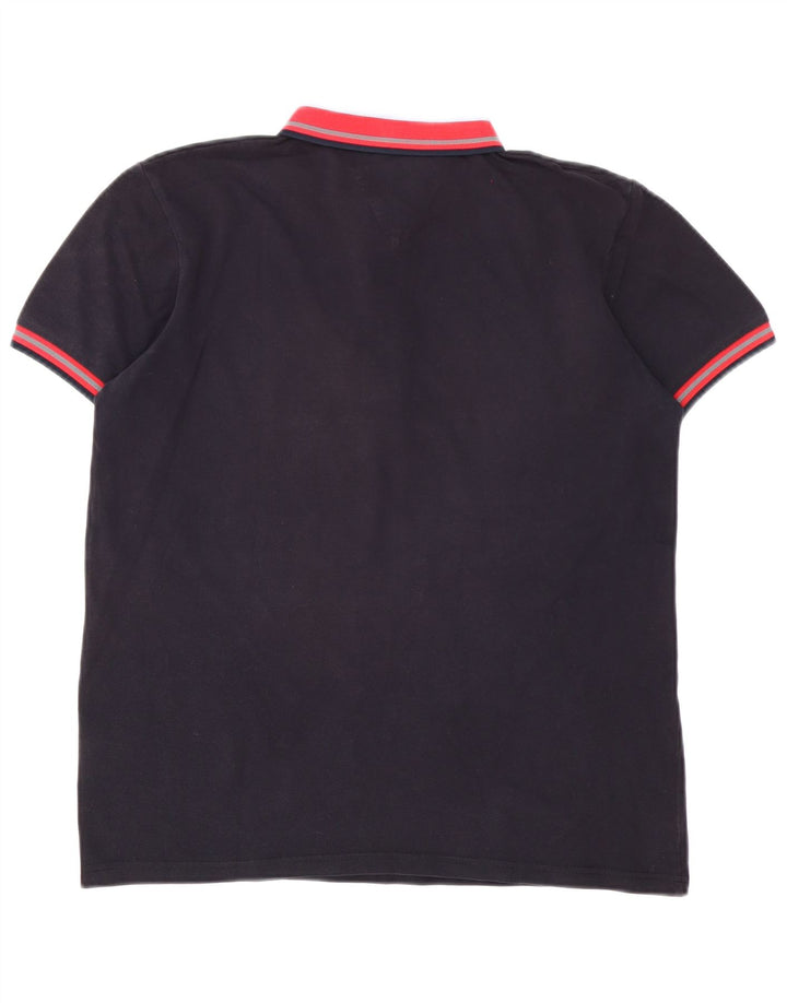 Jeckerson Herren-Poloshirt aus mittelblauer, marineblauer Colourblock-Baumwolle
