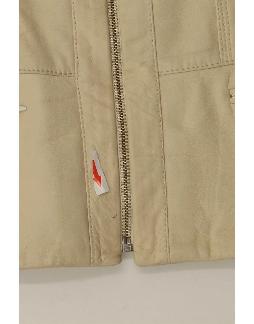 Vintage Damen Lederjacke IT 42 Medium Beige Leder