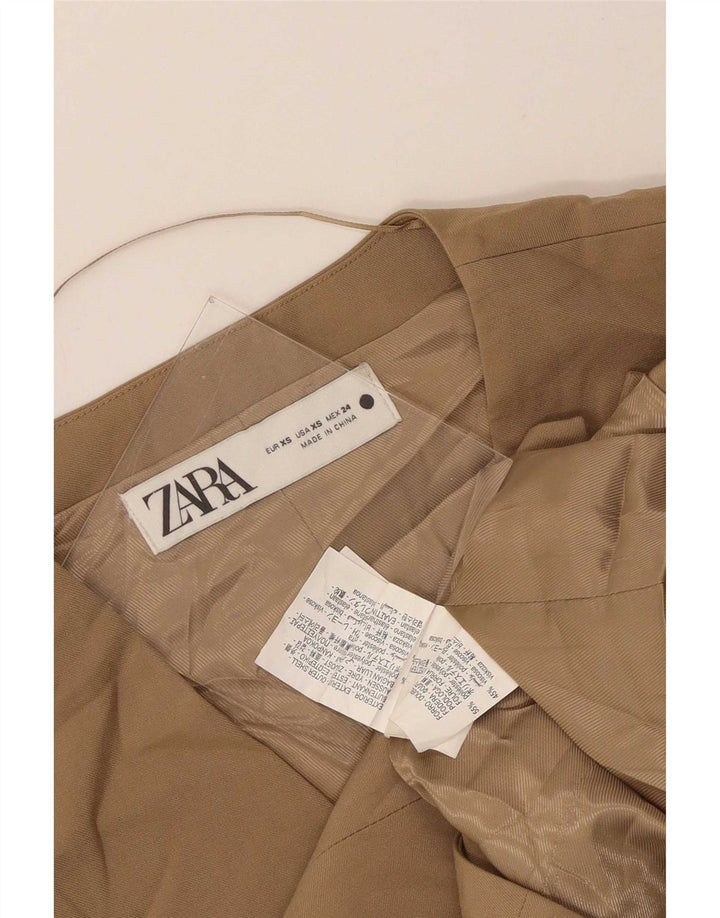 Zara Damen Weste UK 6 XS Beige Polyester