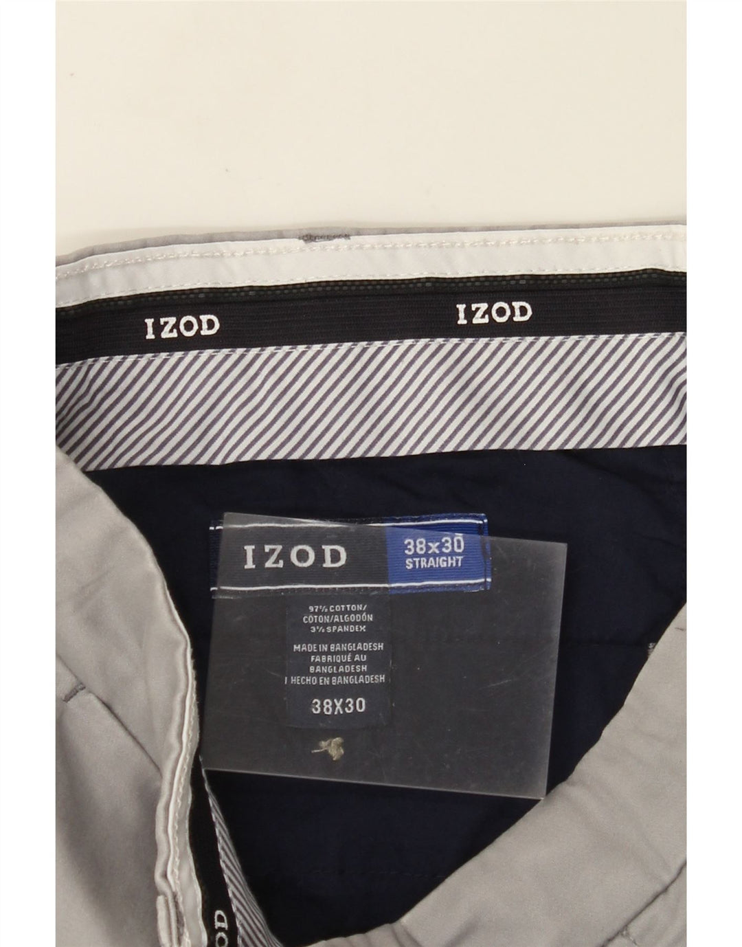 IZOD Gerade Chino-Hose für Herren, W38, L30, graue Baumwolle
