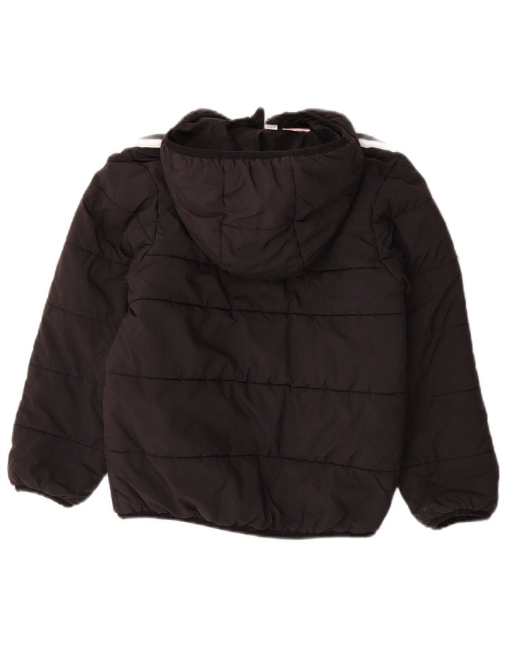 ADIDAS Wattierte Jacke mit Kapuze für Jungen, 7–8 Jahre, schwarzes Polyester