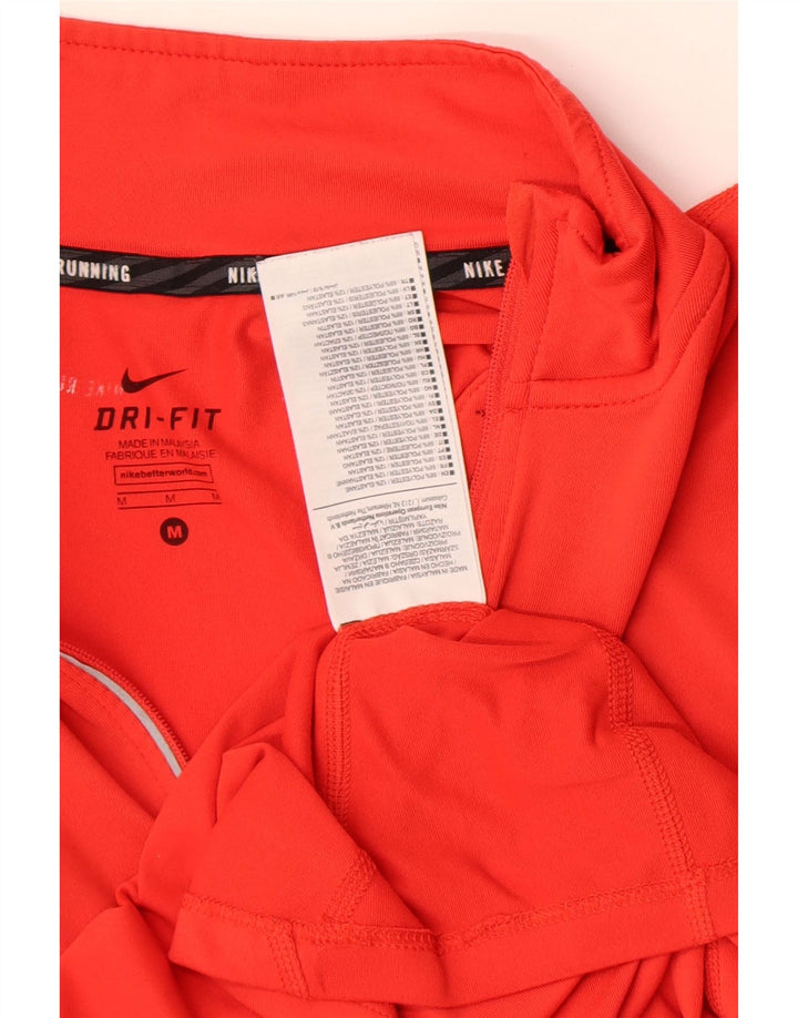 Nike Damen-Pullover-Trainingsanzugoberteil mit Reißverschluss und Halsausschnitt, UK 14, mittelrotes Polyester
