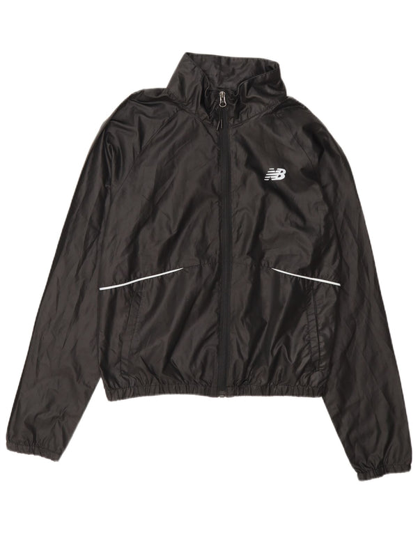 New Balance Damen-Trainingsanzugoberteil mit Grafik, Gr. 8, Größe S, Schwarz, Polyester