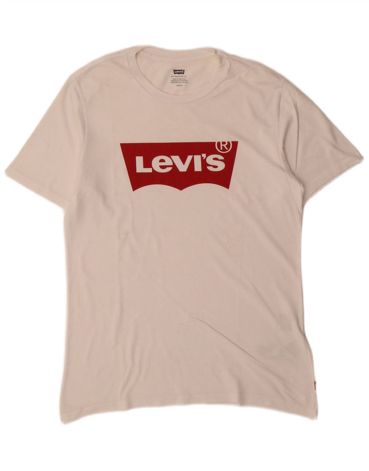 Levi's Herren-T-Shirt mit Grafik, Größe S, weiße Baumwolle