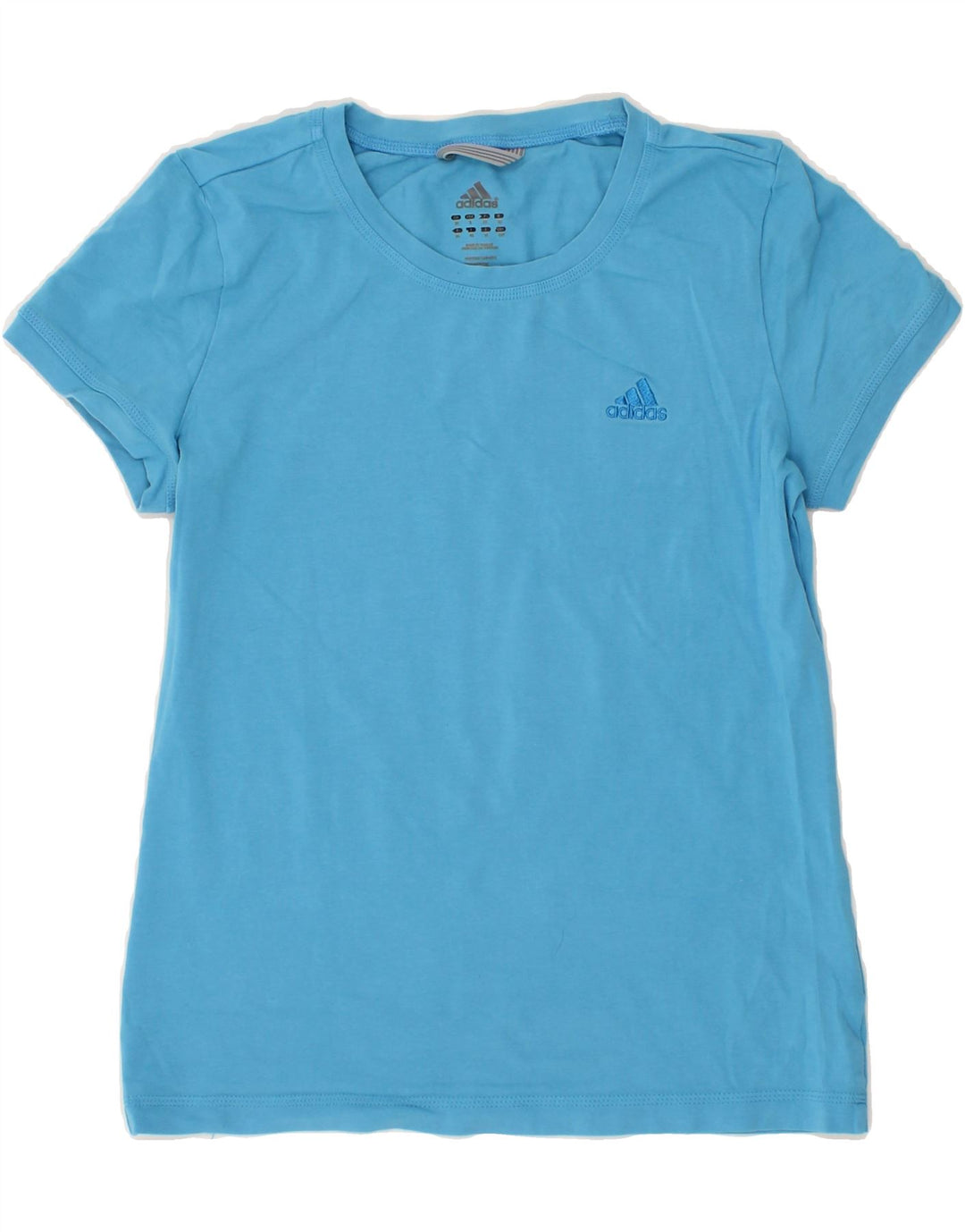 ADIDAS Womens T-Shirt Top UK 10 Small Blue Vintage Adidas and Second-Hand Adidas from Messina Hembry 