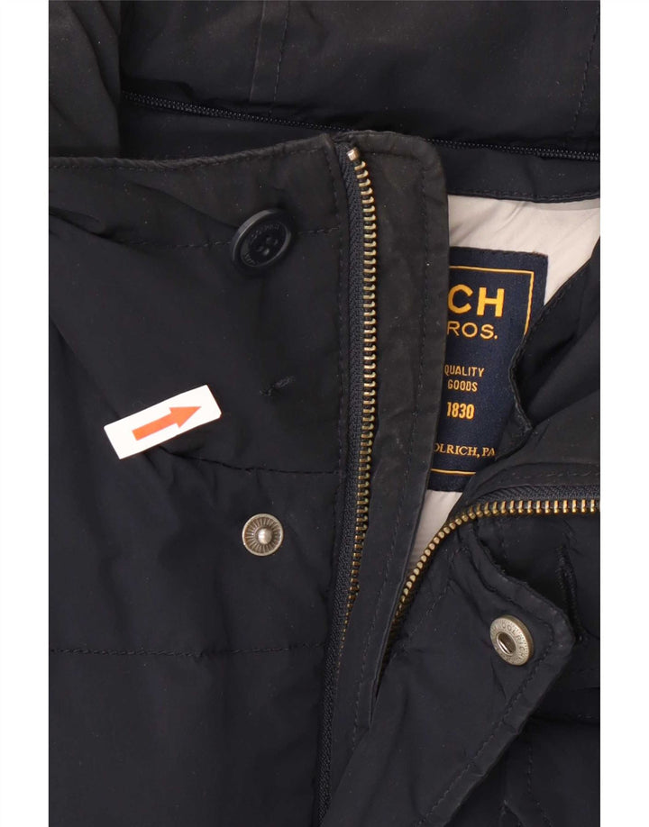 Woolrich Herren-Jacke mit Kapuze, gepolstert, UK 36, Größe S, Marineblau, Polyester