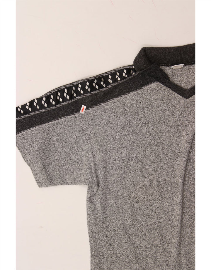 ARENA Mens Polo Shirt Medium Grey Colourblock Vintage Arena and Second-Hand Arena from Messina Hembry 