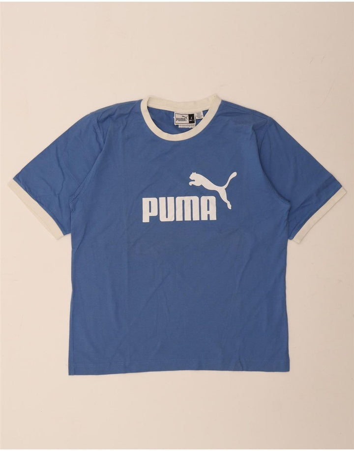 Puma Herren-T-Shirt mit Grafik, groß, aus blauer Baumwolle