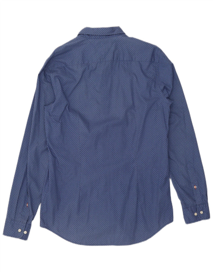 TOMMY HILFIGER Herren Slim Fit Hemd Große blaue geometrische Baumwolle